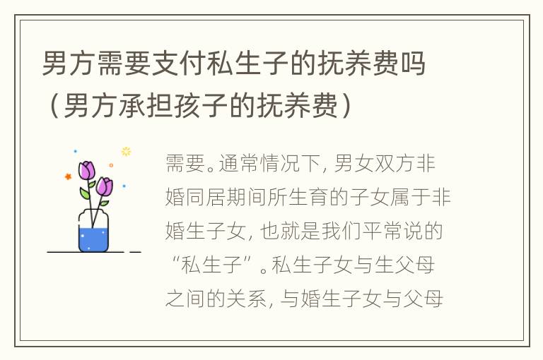 男方需要支付私生子的抚养费吗（男方承担孩子的抚养费）