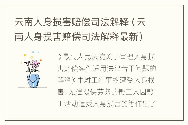 云南人身损害赔偿司法解释（云南人身损害赔偿司法解释最新）