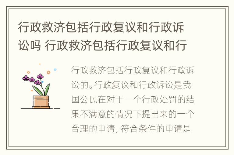 行政救济包括行政复议和行政诉讼吗 行政救济包括行政复议和行政诉讼吗