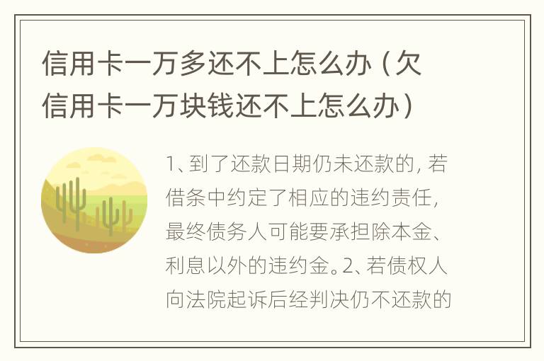 信用卡一万多还不上怎么办（欠信用卡一万块钱还不上怎么办）