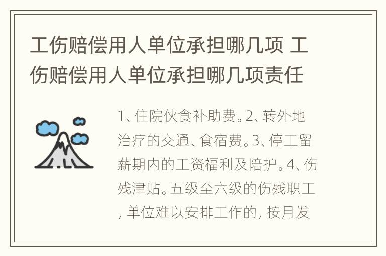 工伤赔偿用人单位承担哪几项 工伤赔偿用人单位承担哪几项责任