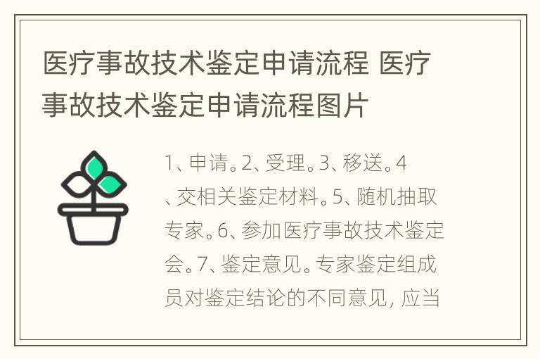 医疗事故技术鉴定申请流程 医疗事故技术鉴定申请流程图片