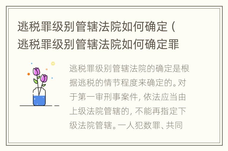 逃税罪级别管辖法院如何确定（逃税罪级别管辖法院如何确定罪名）