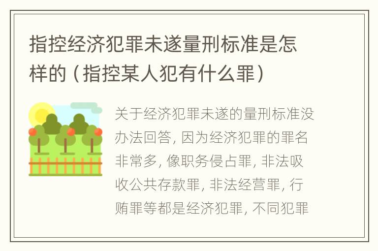 指控经济犯罪未遂量刑标准是怎样的（指控某人犯有什么罪）