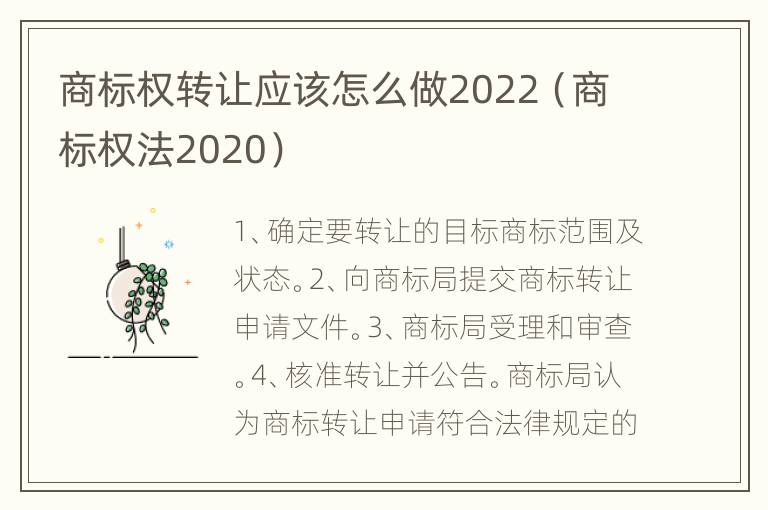 商标权转让应该怎么做2022（商标权法2020）