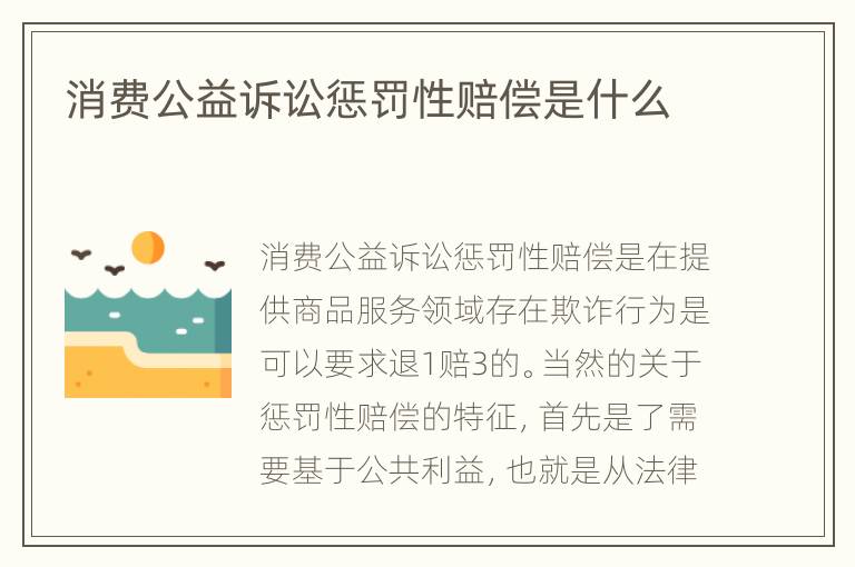 消费公益诉讼惩罚性赔偿是什么