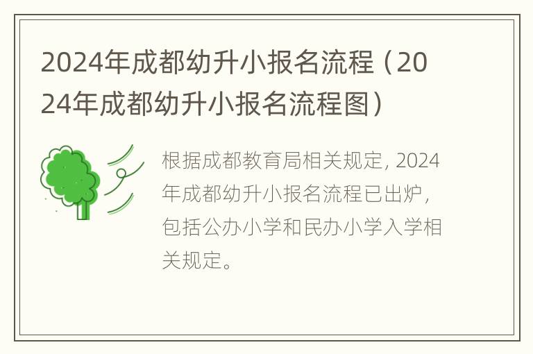 2024年成都幼升小报名流程（2024年成都幼升小报名流程图）