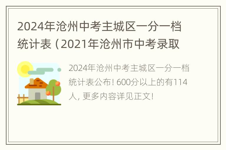 2024年沧州中考主城区一分一档统计表（2021年沧州市中考录取结果）