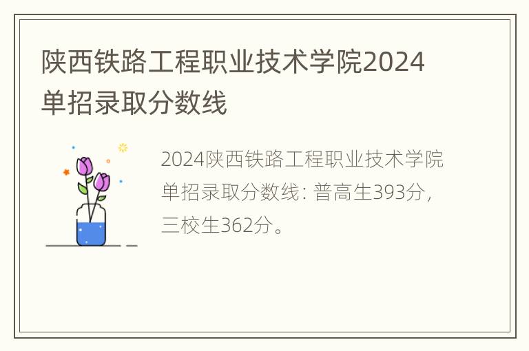 陕西铁路工程职业技术学院2024单招录取分数线