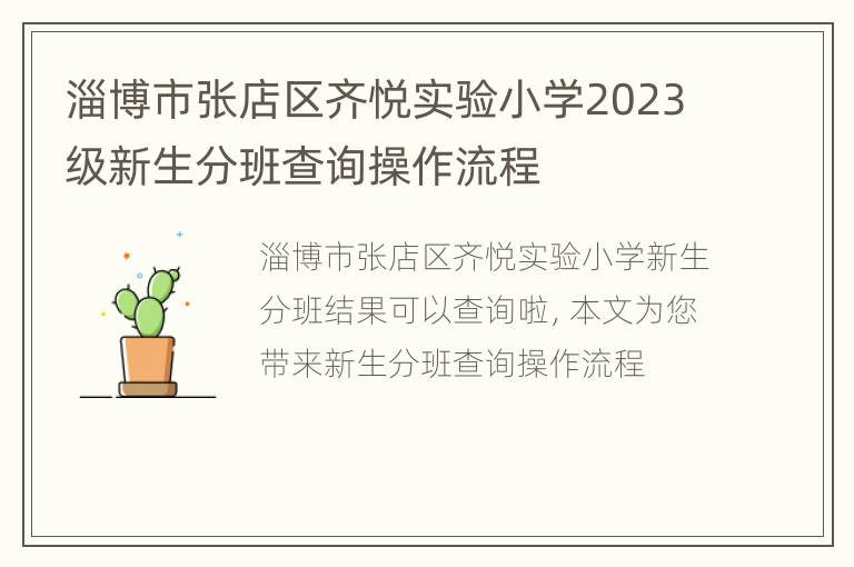 淄博市张店区齐悦实验小学2023级新生分班查询操作流程