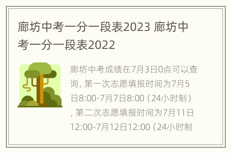 廊坊中考一分一段表2023 廊坊中考一分一段表2022