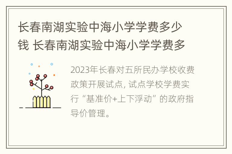 长春南湖实验中海小学学费多少钱 长春南湖实验中海小学学费多少钱一年