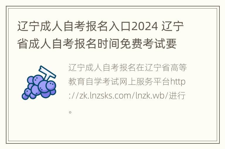 辽宁成人自考报名入口2024 辽宁省成人自考报名时间免费考试要求