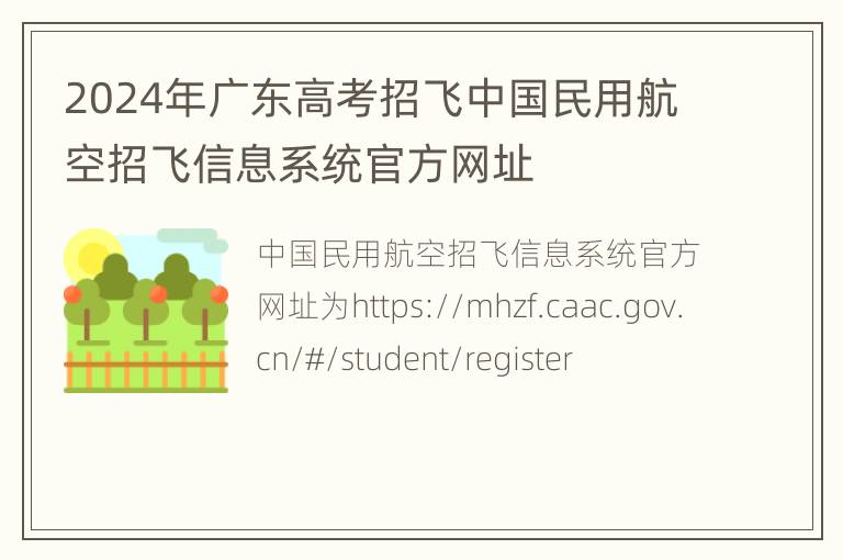 2024年广东高考招飞中国民用航空招飞信息系统官方网址