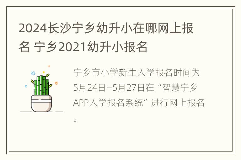 2024长沙宁乡幼升小在哪网上报名 宁乡2021幼升小报名