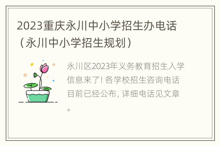 2023重庆永川中小学招生办电话（永川中小学招生规划）