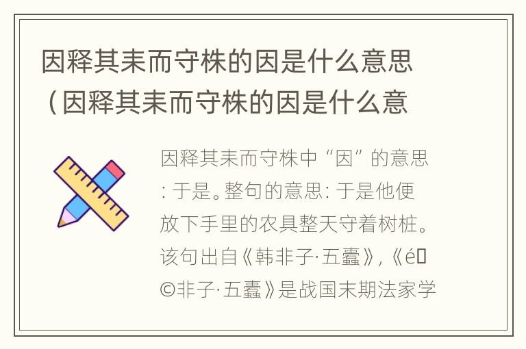 因释其耒而守株的因是什么意思（因释其耒而守株的因是什么意思冀复得兔的冀是什么意思）