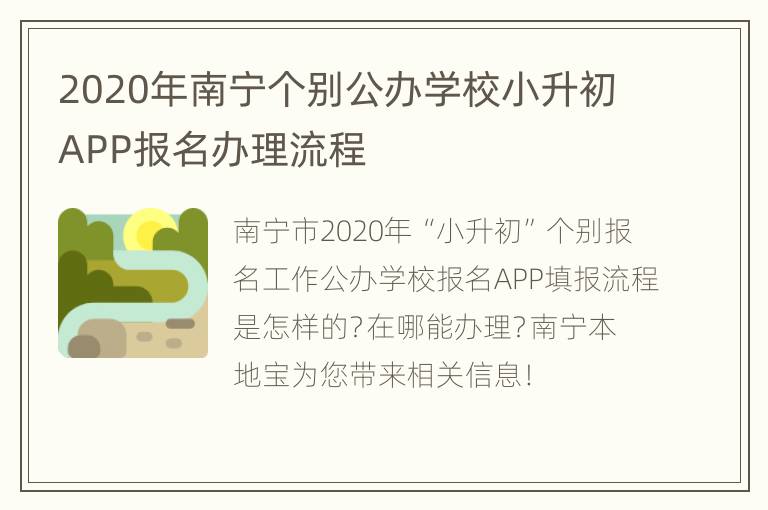 2020年南宁个别公办学校小升初APP报名办理流程