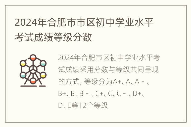 2024年合肥市市区初中学业水平考试成绩等级分数