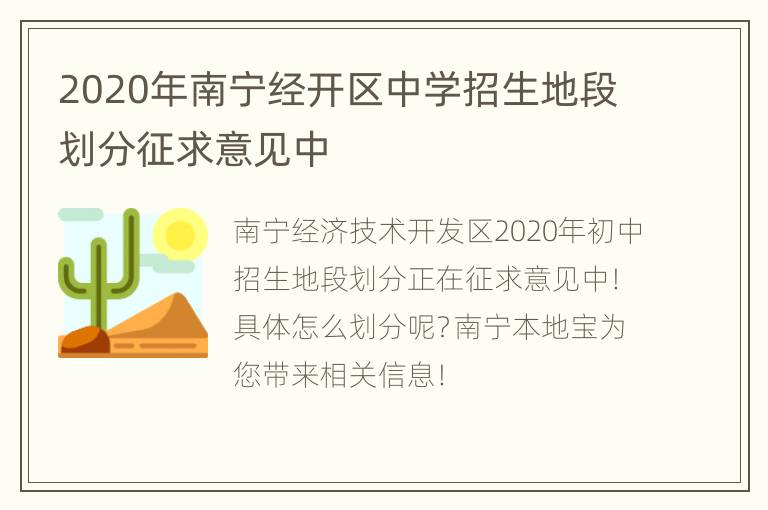 2020年南宁经开区中学招生地段划分征求意见中