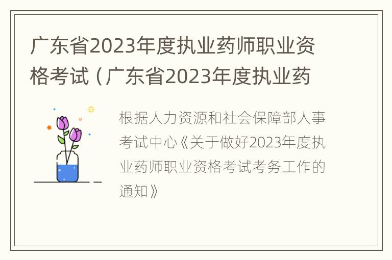 广东省2023年度执业药师职业资格考试（广东省2023年度执业药师职业资格考试报名时间）