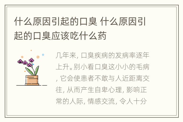 什么原因引起的口臭 什么原因引起的口臭应该吃什么药