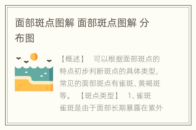 面部斑点图解 面部斑点图解 分布图