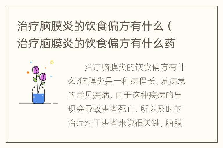 治疗脑膜炎的饮食偏方有什么（治疗脑膜炎的饮食偏方有什么药）