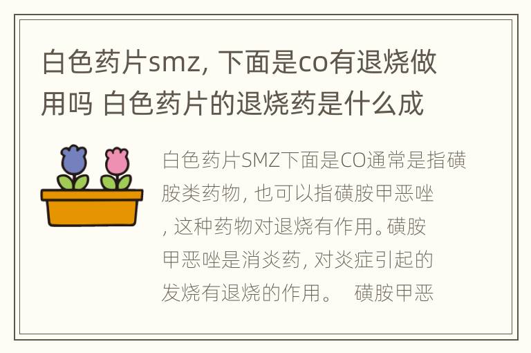 白色药片smz，下面是co有退烧做用吗 白色药片的退烧药是什么成分