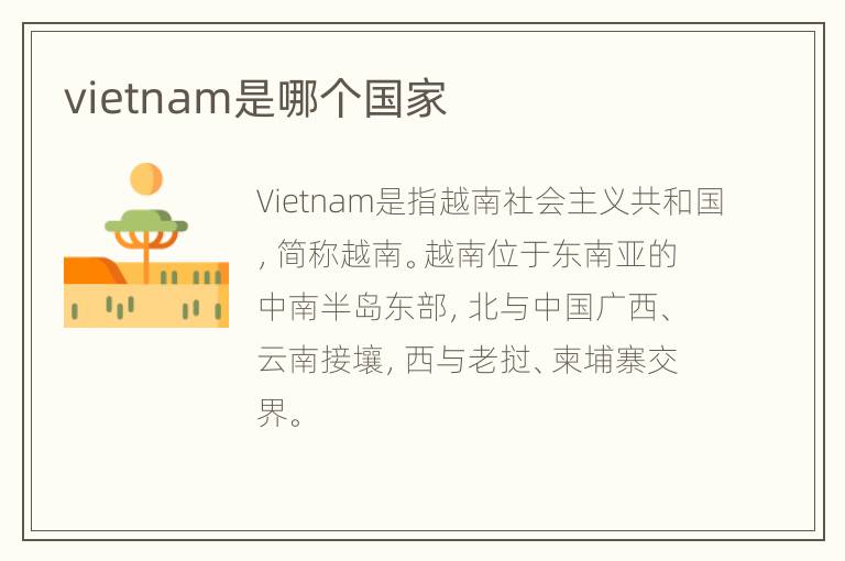 vietnam是哪个国家