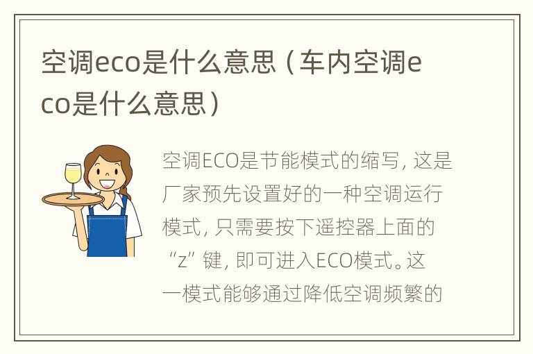 空调eco是什么意思（车内空调eco是什么意思）