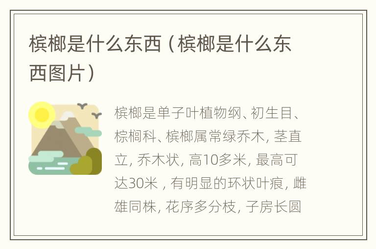 槟榔是什么东西（槟榔是什么东西图片）