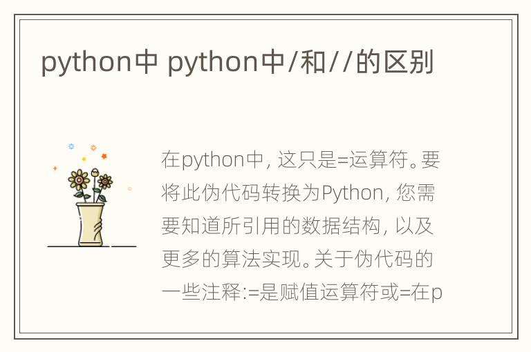 python中 python中/和//的区别