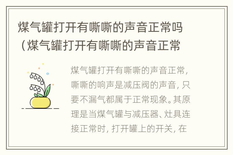 煤气罐打开有嘶嘶的声音正常吗（煤气罐打开有嘶嘶的声音正常吗怎么办）