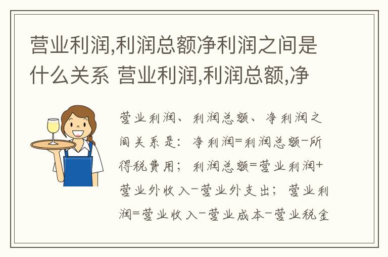 营业利润,利润总额净利润之间是什么关系 营业利润,利润总额,净利润之间的关系