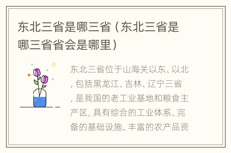 东北三省是哪三省（东北三省是哪三省省会是哪里）