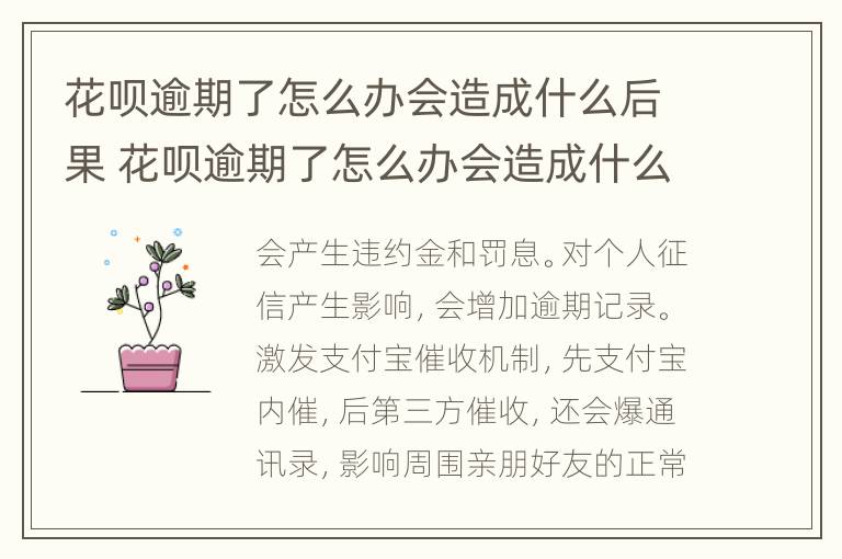 花呗逾期了怎么办会造成什么后果 花呗逾期了怎么办会造成什么后果呢