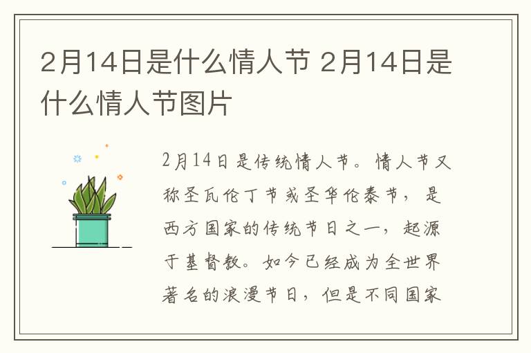 2月14日是什么情人节 2月14日是什么情人节图片