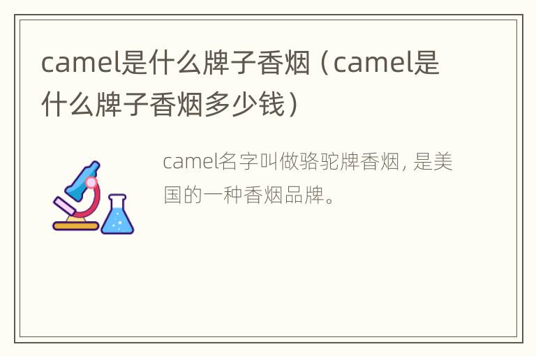 camel是什么牌子香烟（camel是什么牌子香烟多少钱）