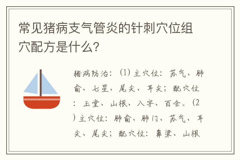 常见猪病支气管炎的针刺穴位组穴配方是什么？