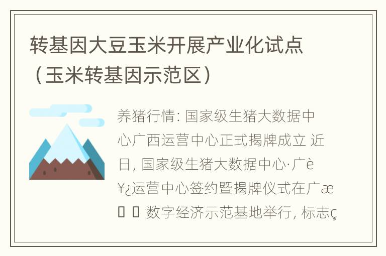 转基因大豆玉米开展产业化试点（玉米转基因示范区）