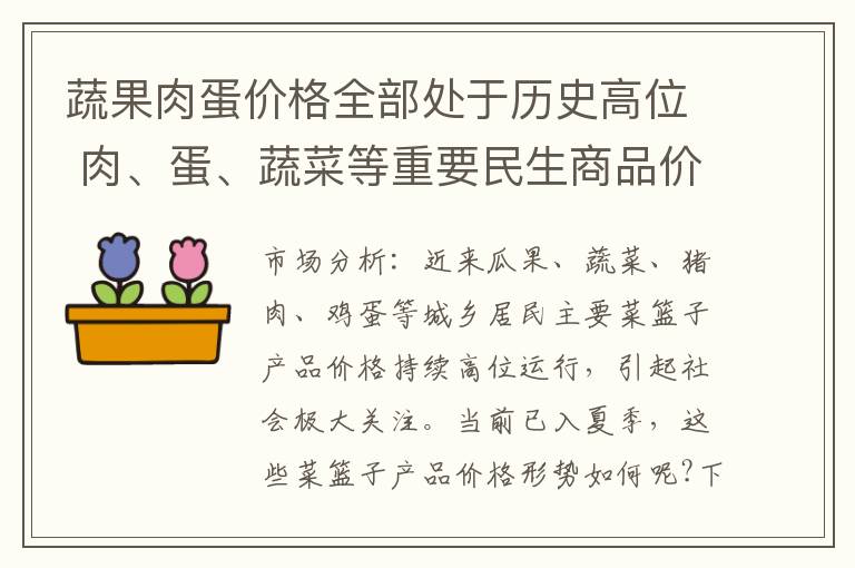 蔬果肉蛋价格全部处于历史高位 肉、蛋、蔬菜等重要民生商品价格节前下降