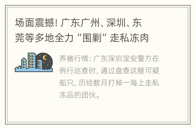 场面震撼！广东广州、深圳、东莞等多地全力“围剿”走私冻肉