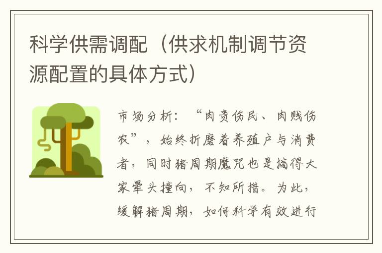 科学供需调配（供求机制调节资源配置的具体方式）