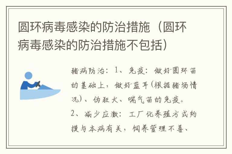 圆环病毒感染的防治措施（圆环病毒感染的防治措施不包括）