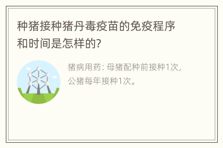 种猪接种猪丹毒疫苗的免疫程序和时间是怎样的？