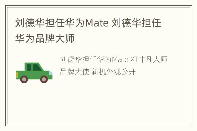 刘德华担任华为Mate 刘德华担任华为品牌大师