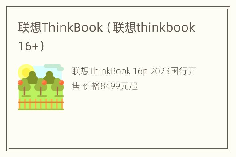 联想ThinkBook（联想thinkbook16+）