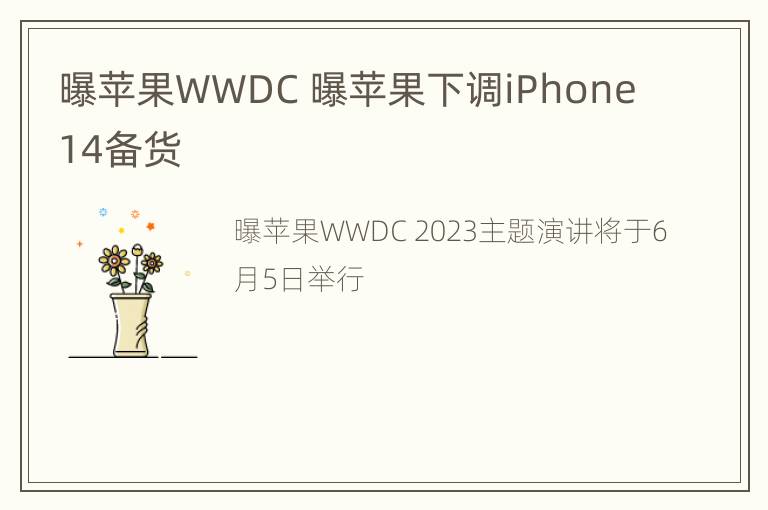 曝苹果WWDC 曝苹果下调iPhone 14备货