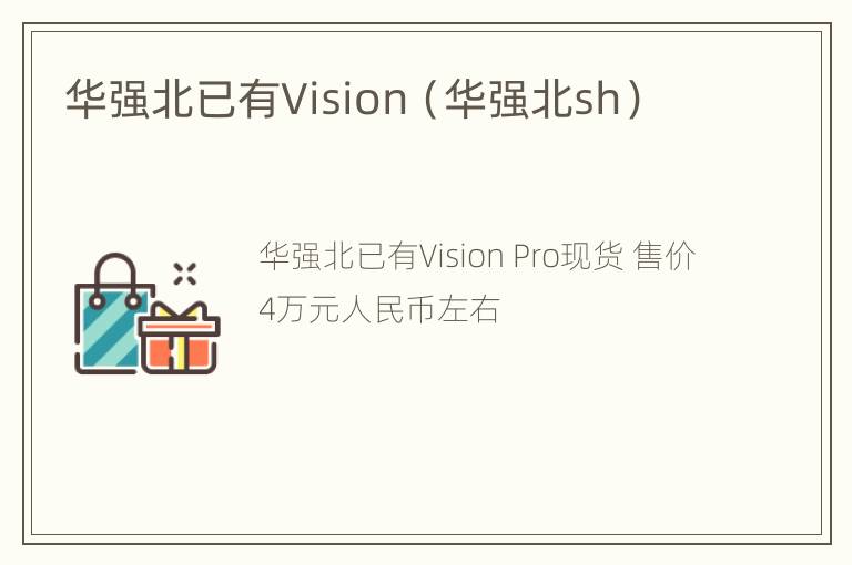 华强北已有Vision（华强北sh）